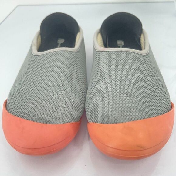 Mahabis Summer Gray Mesh Slippers 7.5 Grey Orange Flats Detachable Sole Rubber - Picture 3 of 11